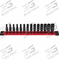 MILWAUKEE Impact Socket Set: 1/4 in Drive Size, Small Set (0-50 pieces) Set Size, 14 Pieces, 0 (MPN 49-66-7003). Key specifications — attr1204251: MILWAUKEE; attr1215453: 1/4 in; attr1215454: 4 mm to 15 mm; attr1224229: Friction.