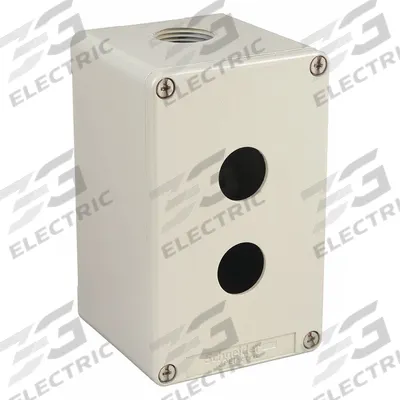 SCHNEIDER Push Button Enclosure: 22mm, 2 Holes, Cast Zinc - Enclosures for 22mm Operators