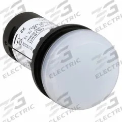 EATON Flush Panel Light: 22 mm Panel Mounting Hole Dia, LED, White, Flush Head, C22 (MPN C22-L-W-120). Key specifications — Brand: EATON; Electrical Connection: Terminal Clamp.