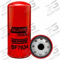 BALDWIN FILTERS Fuel Filter: Spin-On, 3 in Outside Dia, 7/8"-14 Thread Size, Cellulose, Caterpillar (MPN BF7634). Key specifications — attr1137520: BF7634; attr434022: BALDWIN FILTERS; attr427730: Cellulose; attr427731: Integral Gasket; attr1017112: Trucks; attr1017113: Caterpillar.