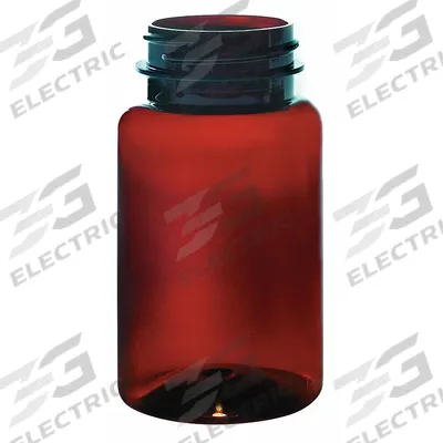 QORPAK Packer Bottle: PET, 250 mL, 8.5 fl oz, Amber, 45-400 mm, No Closure, No Closure - PET Wide Mouth Round Lab Bottles