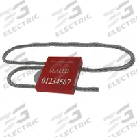 UNIVERSEAL Cable Seals: Red, Steel, 48 in Cable Lg, 3/16 in Cable Dia, Sequential, 20 PK (MPN F500MD RED20). Key specifications — Brand: UNIVERSEAL; Marking Color: White; Marking Included: Numbers and Barcode; Marking Message: Sealed; Marking Numbering: Sequential.