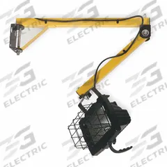 APPROVED VENDOR Dock Light: Halogen, 40 in Arm Reach, Articulating, 8,500 lm Max Brightness, 500 W (MPN 5AY53). Key specifications — Operating Voltage: 120V AC; Lighting Technology: Halogen; Bulb Wattage: 500 W; Includes Bulb: Yes; Arm Swivel Angle: 210° Horizontal; Brand: APPROVED VENDOR.
