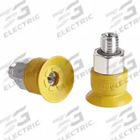 SCHMALZ Vacuum Pad Assembly: M5, 16.8 mm Pad Dia, NBR-ESD, 55 A, Yellow, 13.9 mm Pad Ht (MPN 10.01.01.14161). Key specifications — attr1019168: 55 A; attr1019165: 10.01.01.14161; attr1019167: SCHMALZ; attr1019180: Yellow.