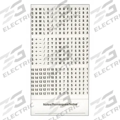 3M Wire Marker Book: //0 to 15/A to Z/– (Minus)/+ (Plus), Black on White - Preprinted Wire Marking Label Sheets
