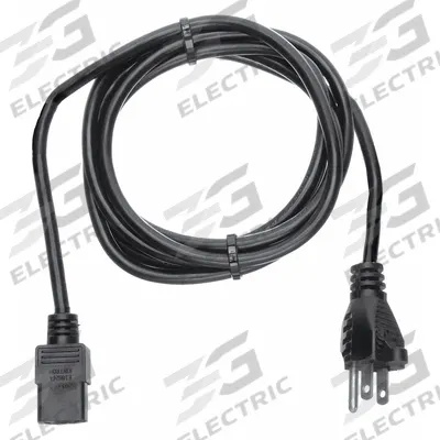 APPROVED VENDOR Power Cord: 10 ft Lg, 3/18, 5-15P Plug, C13 Receptacle, SJT, PVC - Electronic Equipment Power Cords