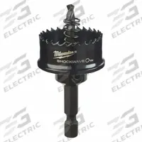 MILWAUKEE Hole Saw: 1 1/8 in Saw Dia., 8 Teeth per Inch, 1/8 in Max. Cutting Dp, Bi-Metal (MPN 49-56-9820). Key specifications — attr1098070: 8; attr1098087: MILWAUKEE.