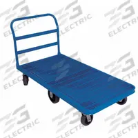 APPROVED VENDOR Platform Truck: 1,750 lb, 50 in L x 30 in W x 10 3/4 in H Deck, Grated, Hard Rubber (MPN 273297). Key specifications — Side Panel Type: No Side Panels; Brand: APPROVED VENDOR; Color: Blue; Caster/Wheel Configuration: (4) Swivel.