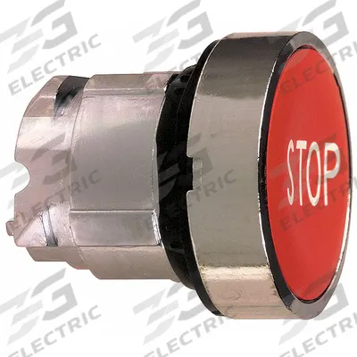 SCHNEIDER Flush Push Button: Red, 22 mm Mounting Size, Metallic - Flush-Mount & Recessed Push-Button Operators