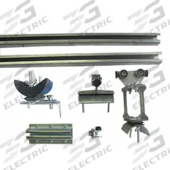 DAYTON Festoon System Kit: C-Rail, 40 ft – 40 ft, 64 ft Min Cable/Hose Required, Flat (MPN 7CZ31). Key specifications — Brand: DAYTON; Compatible Cable Type: Flat; Included Components: Intermediate Cars; Track Type: C-Rail.