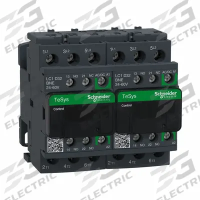 SCHNEIDER Magnetic Contactor: Reversing, 3 Poles, 3NO Contacts, 32 A - Reversing IEC Contactors