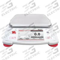 OHAUS Compact Bench Scale: 620 g Capacity, 0.1 g Readability, Carat/Custom/g/lb/lb/oz/pwt, ABS (MPN STX621). Key specifications — Brand: OHAUS; Display Type: VGA Touchscreen.
