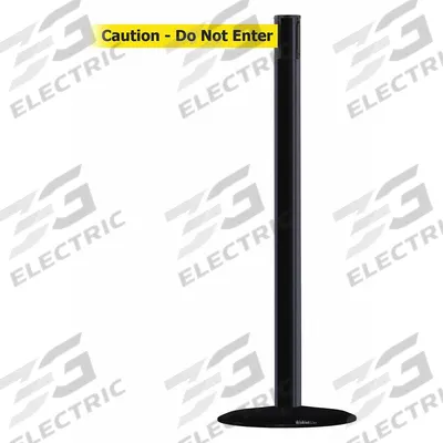 TENSABARRIER Barrier Post with Belt: Yellow, No Pattern, Caution Do Not Enter, 13 ft Belt Lg - Message Retractable Belt Post Barriers