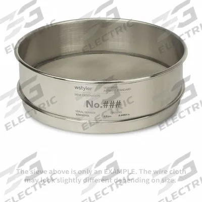 ADVANTECH Standard Stainless Steel Cloth Test Sieve: Stainless Steel, 8 in Outside Dia - Standard Stainless Steel Cloth Test Sieves