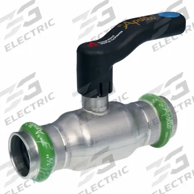 APOLLO Ball Valve: 1/2 in, Stainless Steel, Straight Valve Body, Press x Press - Stainless Steel Ball Valves