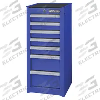 WESTWARD Side Cabinet: Blue, 7 Drawers, Padlock, 15 1/2 in W x 18 1/16 in D x 33 13/16 in H (MPN 32H866). Key specifications — Brand: WESTWARD; Drawer Color: Blue; Drawer Slide Type: Ball Bearing; Locking System: Padlock.