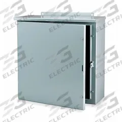 WIEGMANN Enclosure: Steel, 24 in x 24 in x 8 in, 3R, Solid Cover, Hinged, Painted (MPN RHC242408). Key specifications — Brand: WIEGMANN; Closure Method: 1/4-Turn Latch; Knockouts: Not Included.