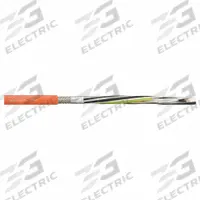 CHAINFLEX Servo Motor Cable: (4) 12 AWG (4.0)/Shielded Twisted Pr 16 AWG (1.5), Orange, PVC Jacket (MPN CF887-40150201). Key specifications — Conductor Grouping: (4) 12 AWG/Shielded Twisted Pair 16 AWG; Includes Ground: Yes; Overall Length: Order by the Foot; Minimum Bend Radius Factor - Fixed: 8 x OD; Minimum Bend Radius Factor - Flexible: 12 x OD; Brand: CHAINFLEX.