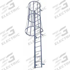 COTTERMAN Fixed Ladder with Safety Cage: 18 ft Overall Ht, 26 in Overall Wd, Steel, 19 Rungs (MPN M19SC C1). Key specifications — Brand: COTTERMAN; Assembly: Assembled; Number of Sections: 3.