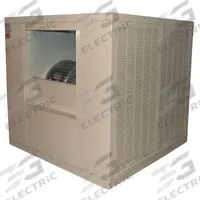 CHAMPION Ducted Evaporative Cooler: 10,000 sq ft, 2 in Pad Thick, 5 hp HP, 61 1/4 in x 62 in x 62 in (MPN 7K586). Key specifications — Brand: CHAMPION; Evaporative Cooler Voltage: 208-230/460V AC; Drive Package Installation: Assembly Required; Includes Drive Package: Drive Package Included.