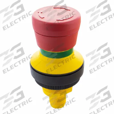 MURRELEKTRONIK Emergency Stop Push Button: Non-Illuminated, Mushroom Head Profile, Non-Metallic - Extended-Length Push Buttons