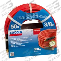 LINCOLN Air Hose: 3/8 in Hose Inside Dia., Orange, 1/4 in 1/4 in, 5/8 in Hose Outside Dia. (MPN 72N3850). Key specifications — Hose Color: Orange.