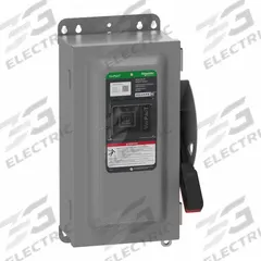 SCHNEIDER Safety Switch: Fusible, 60 A, Three Phase, 240V AC, Galvanized Steel, Indoor (MPN VH322AWKGL). Key specifications — Brand: SCHNEIDER.