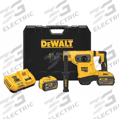DEWALT Cordless Rotary Hammer: L-Shape, 60V DC, SDS-Max, 1 9/16 in max, 9.0 Ah - DEWALT Cordless Rotary Hammers