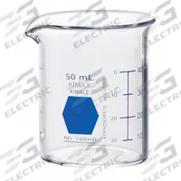 KIMBLE Colorware Beaker: 50 mL, 1.69 fl oz, A, Low Form, Type I, Blue, Borosilicate Glass (MPN 14000B-50). Key specifications — attr1371034: Type I; attr1371051: KIMBLE; attr1371062: Blue.