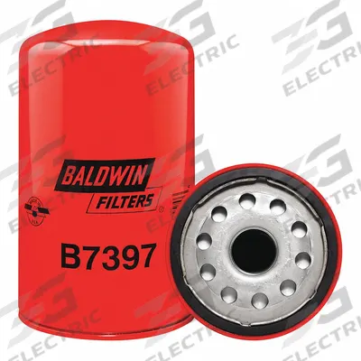 BALDWIN FILTERS Oil Filter: B7397, 1 1/8"-16 Thread Size, 7 3/8 in Overall Ht - Spin-On Oil Filters