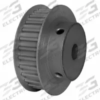 DAYTON Timing Pulley: Curvilinear, Fixed, For 9 mm Belt Wd, 28 Teeth, 5 mm Pitch, Aluminum (MPN 28-5M09M6FA8). Key specifications — Brand: DAYTON; Finish: Clear Anodized; For Belt Series: Powerhouse®.