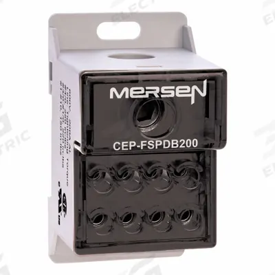 MERSEN Power Distribution Block: Finger-Safe, Lug, Lug - Finger-Safe Blocks with Lugs