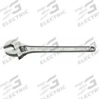 ROTHENBERGER Adjustable Wrench: Chrome Vanadium Steel, Chrome, 15 in Overall Lg, Plain Grip (MPN 70445). Key specifications — attr309359: Chrome; attr324924: ROTHENBERGER; attr309358: Chrome Vanadium Steel.