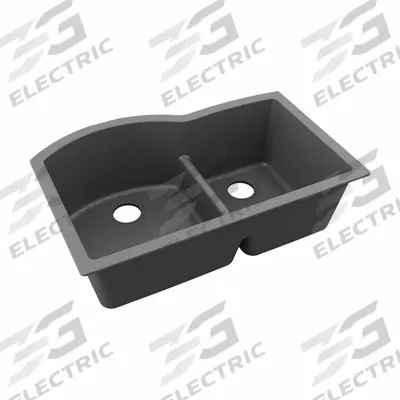 ELKAY Sink: 33 in Overall Lg, 22 in Overall Wd, 10 in Bowl Dp, 17 1/4 in Bowl Lg - Two-Bowl Counter-Mounted Kitchen & Bar Sinks without Faucets