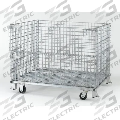 NASHVILLE WIRE Collapsible Bulk Container: 24.3 cu ft, 48 in x 40 in x 32 in - Collapsible Wire Bulk Containers