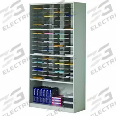 SAFCO Literature and Mail Organizer: Gray, 72 Compartments, 16 in Overall Dp, 42 in Overall Wd (MPN SRT4280BPG). Key specifications — attr986470: No; attr986455: Gray; attr986477: Steel; attr986454: SAFCO; attr986487: Mail and Literature Sorter.