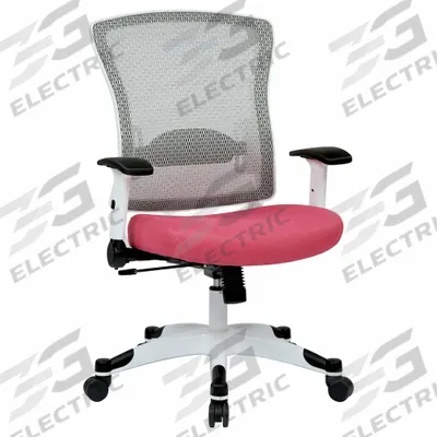 OFFICE STAR Office Chair: Shopsol, Ht, Pink, Mesh Material, 22 1/4 in Back Ht - Adjustable-Arm Office Chairs