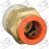 SMC Push-Fit Adapter Fitting: 3/8 in OD x 3/8 in Pipe Size, Push-to-Connect x BSPT, Brass, Brass (MPN KQ2H11-03AS). Key specifications — Brand: SMC; Thread Size A: 3/8".