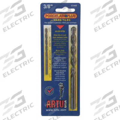 ARTU Porcelain Tile Starter: 3/8 in Drill Bit Size, 5 5/16 in Overall Lg - Drill Bit Kits for Porcelain Tile