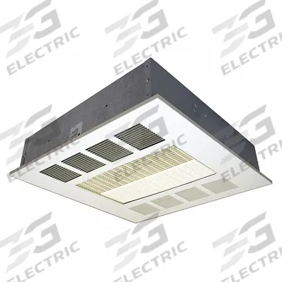 QMARK Electric Ceiling Panel Heater: 2500W/3800W/5000W, 277V AC, 1-phase, Recessed - Recessed & Drop-In Panel Fan-Forced Electric Ceiling Heaters