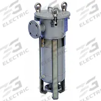 PARKER Water Filter Housing: 2 in, Flanged, 33 in Overall Ht, 14 1/2 in Overall Dia, Carbon Steel (MPN FE6-1-2F). Key specifications — Housing Material: Carbon Steel; Housing Color: Gray; Brand: PARKER.