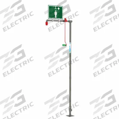 HUGHES SAFETY Plumbed Shower: Floor Mnt, Plastic Sprayhead, Galvanized Steel Pipe - Floor-Mount Showers