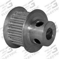 DAYTON Timing Pulley: Curvilinear, Fixed, For 9 mm Belt Wd, 20 Teeth, 3 mm Pitch, Aluminum (MPN 20-3M09M6FA6). Key specifications — Brand: DAYTON; Finish: Clear Anodized; For Belt Series: Powerhouse®.