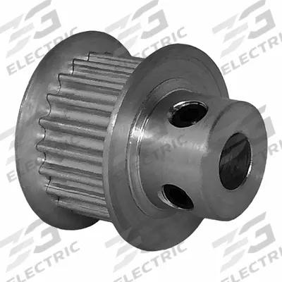 Dayton Timing Pulley: Curvilinear, Fixed, For 9 mm Belt Wd, 20 Teeth, 3 mm Pitch - HTD Section Fixed-Bore Timing Pulleys with Hub