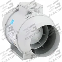 In-Line Duct Fan: 293 cfm Max., 6 in Duct, 65 W, 120V AC, 1 Ph, IP44, Thermoplastic (MPN KIT-TD150-DV). Key specifications — Includes: (1) Y Fitting; Brand: SOLER & PALAU; Speed Controllable: Yes; High-Efficiency Motor: No; Housing Material: Thermoplastic; Nameplate Voltage: 120V AC; Number of Speeds: 1; Airflow @ 0.000 in SP - Range: 250 to 499 cfm.