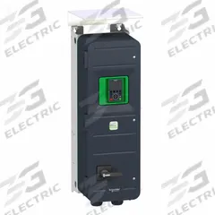 SCHNEIDER Variable Frequency Drive: In Phase Three, Out Phase Three, 60 hp, No Bypass, Programmable (MPN ATV650D45N4EU). Key specifications — Style: Compact; Color: Black/Green; Output Phase: Three.