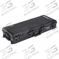 PELICAN Protective Case: 16 3/4 in x 44 in x 8 in, Convoluted/Pick and Pluck/Solid, Black, 2 Wheels (MPN 1745AIR). Key specifications — attr1188351: PELICAN; attr1188334: Plastic; attr1188336: Press and Pull Latches.