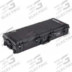 PELICAN Protective Case: 16 3/4 in x 44 in x 8 in, Convoluted/Pick and Pluck/Solid, Black, 2 Wheels (MPN 1745AIR). Key specifications — attr1188351: PELICAN; attr1188334: Plastic; attr1188336: Press and Pull Latches.