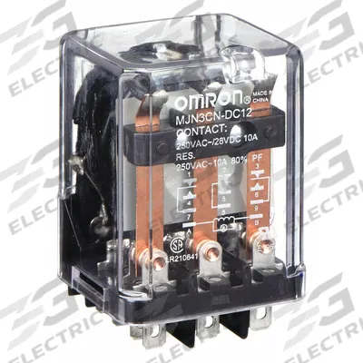 OMRON General Purpose Relay: Socket Mounted, 10 A Current Rating, 12V DC, 3PDT - Socket-Mounted Relays