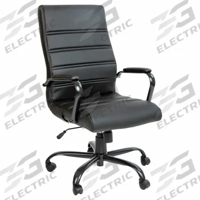 FLASH FURNITURE Office Chair: Whitney, Black, Faux Leather Material, 23 in Back Ht - Fixed-Arm Office Chairs